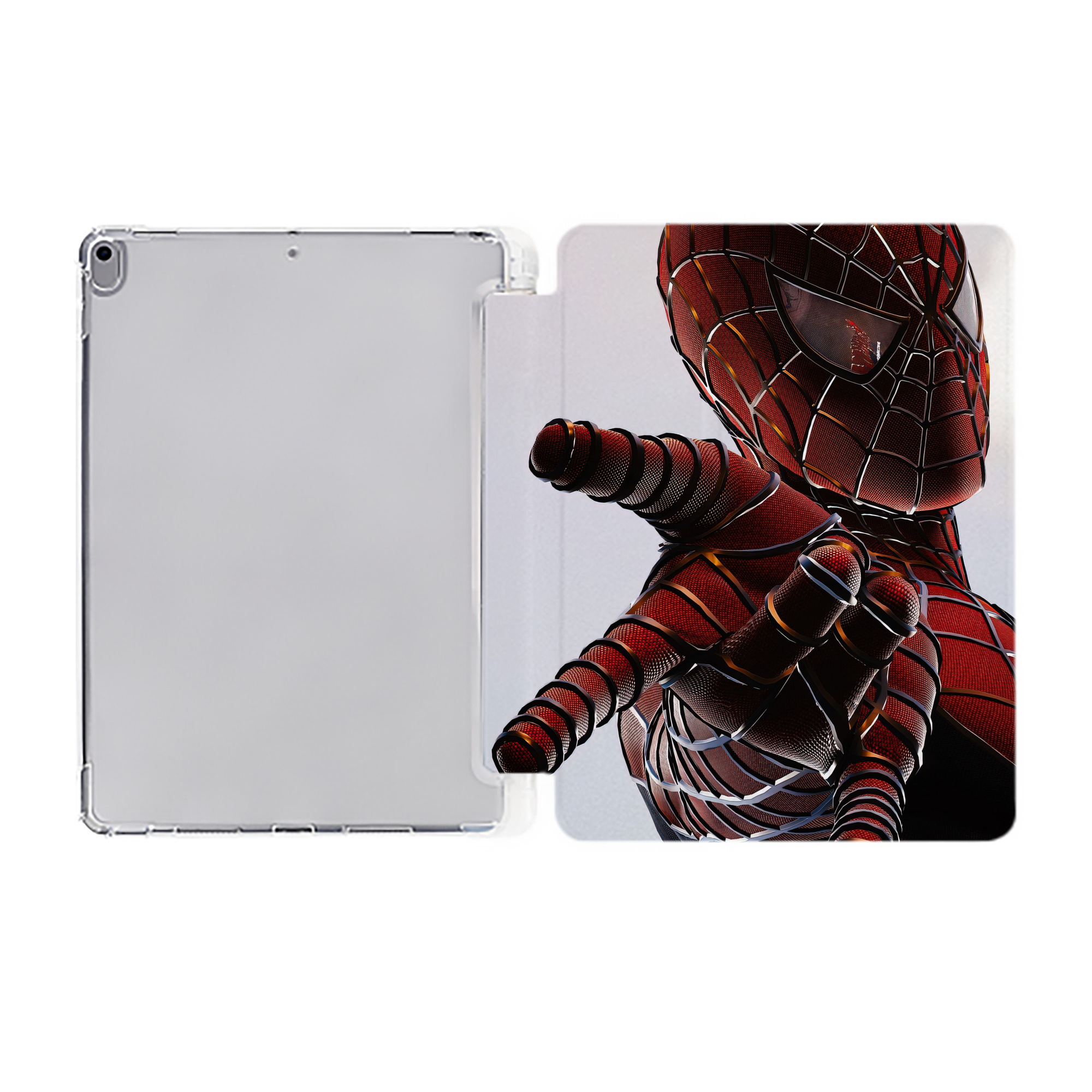 （画像用） Spider Man スパイダーマン IPad ケース ペン収納付き 三つ折りスタンド PUレザー×シリコン 対応機種9.5/10.5/10.9インチ